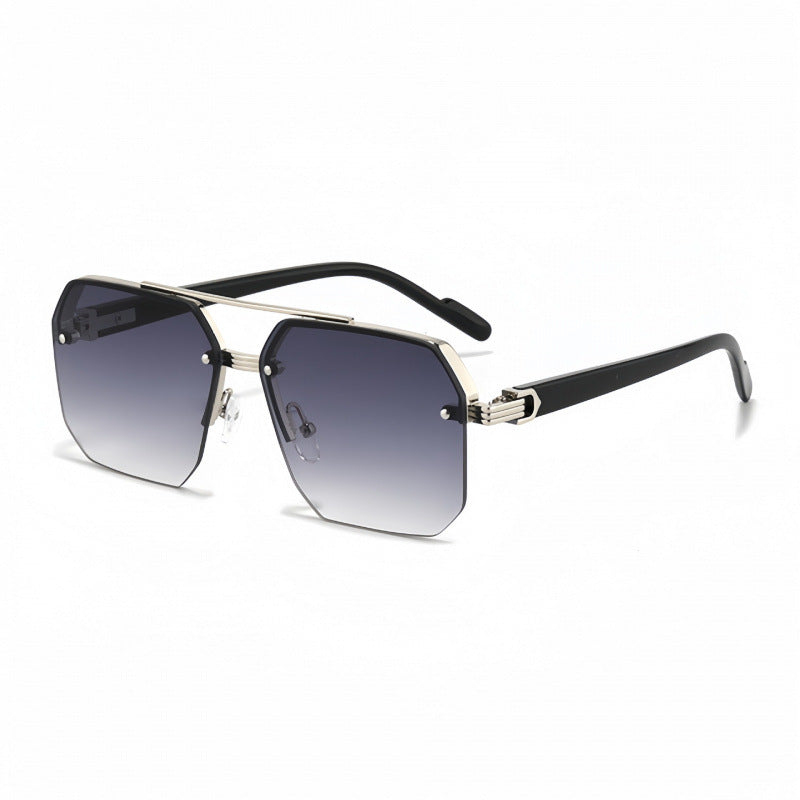 Wholesale Men's driving big face thin UV protection half frame sunglasses